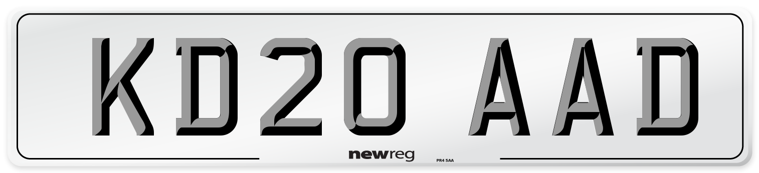 KD20 AAD Number Plate from New Reg